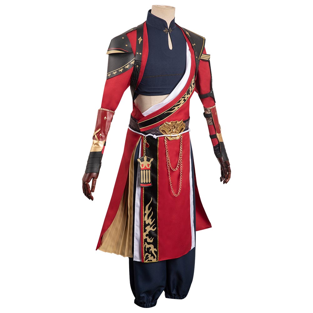 Code KitCostume de cosplay de Sun Ce avec gilet et chemise pour Halloween et carnaval