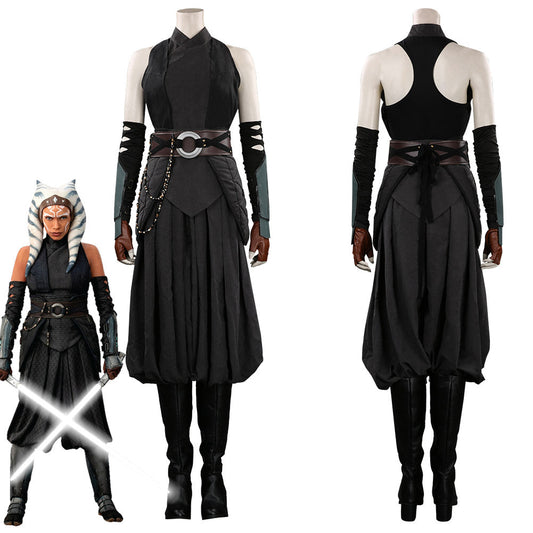 The MandaloriaTenue de cosplay d'Ahsoka Tano en noir pour Halloween Carnival Suit Cosplay Costume