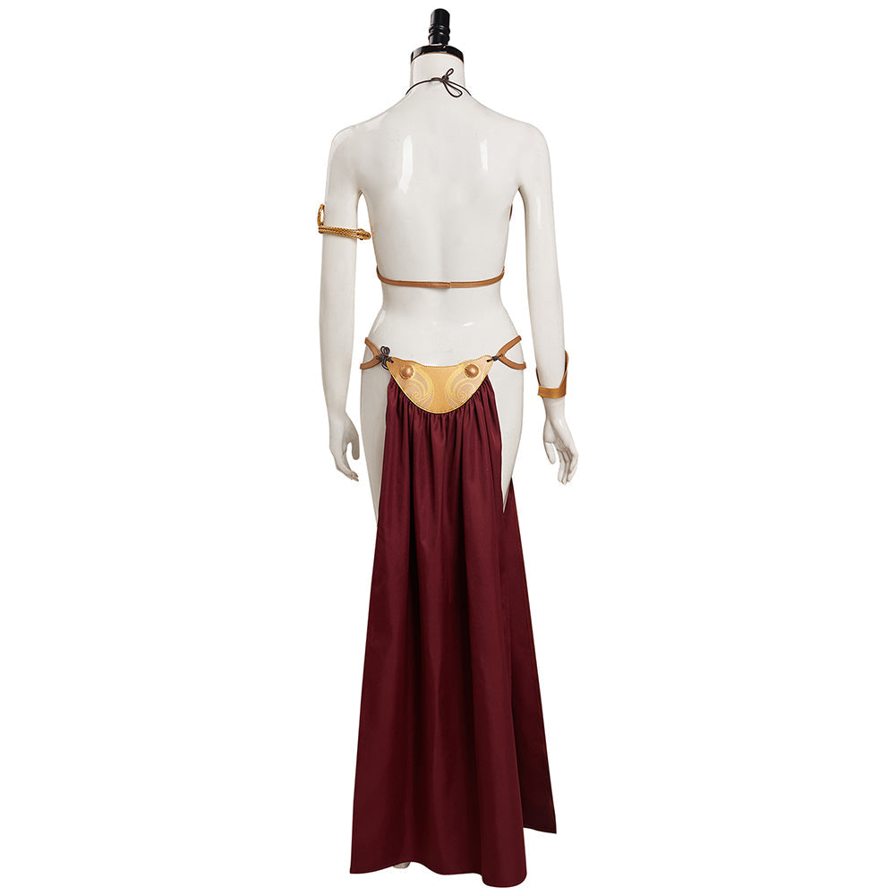 Star Wars : Le Retour du Jedi Leia Costume de cosplay Slave Leia Bikini métallique Tenues Halloween Carnaval Costume