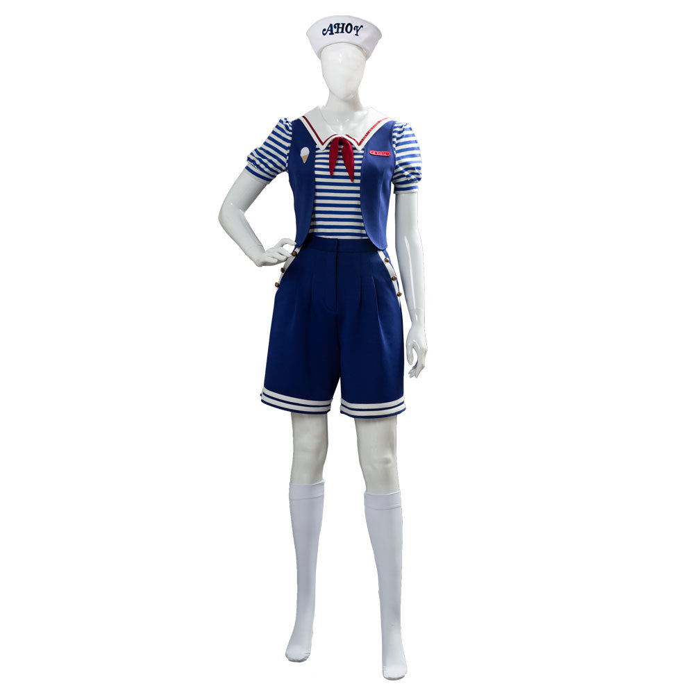 Stranger Things 3 Scoops Ahoy Steve Harrington Robin Costume de cosplay pour adultes et enfants