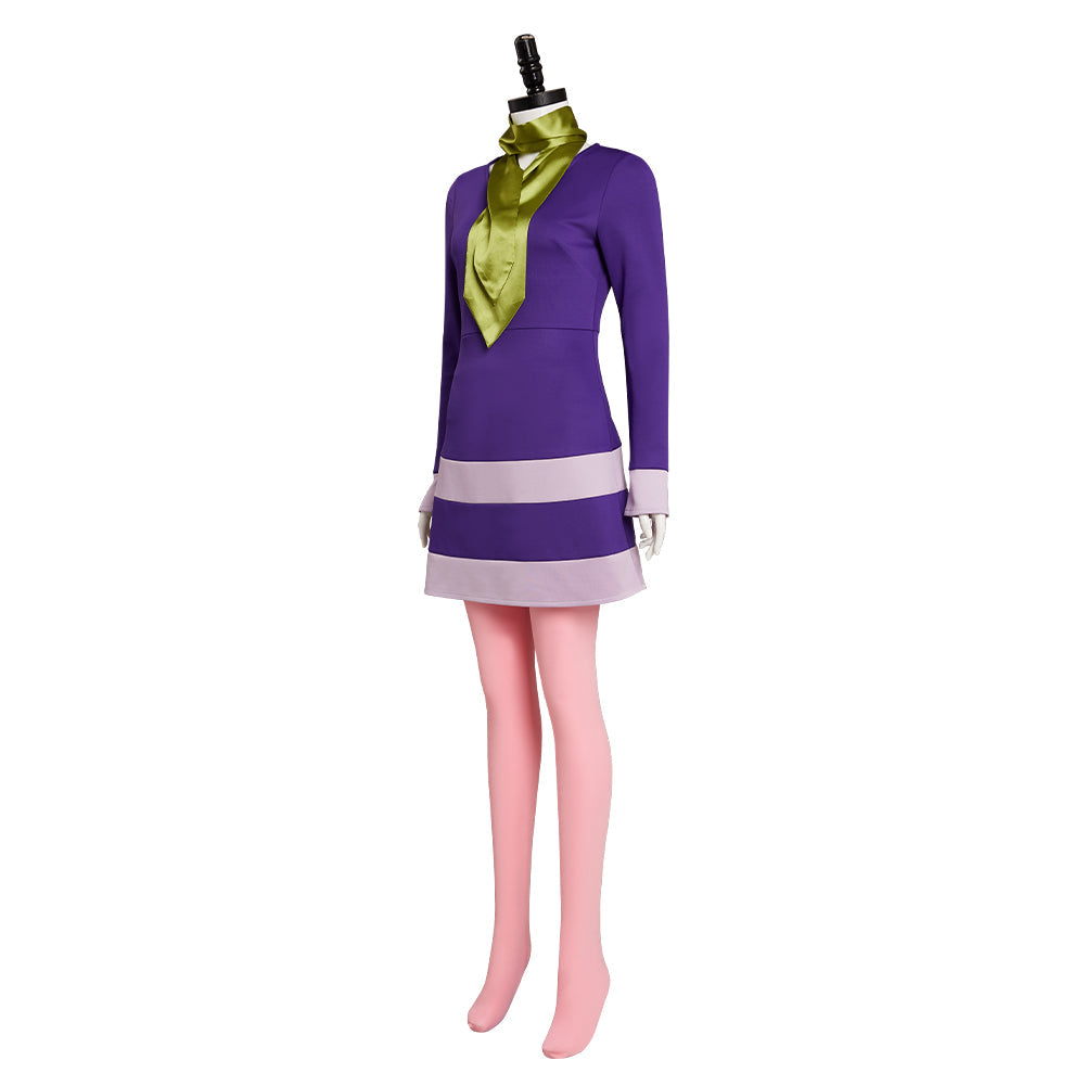 Scooby Doo! Where Are YouCostume de cosplay de Daphne Blake en robe pour Halloween Carnival Suit