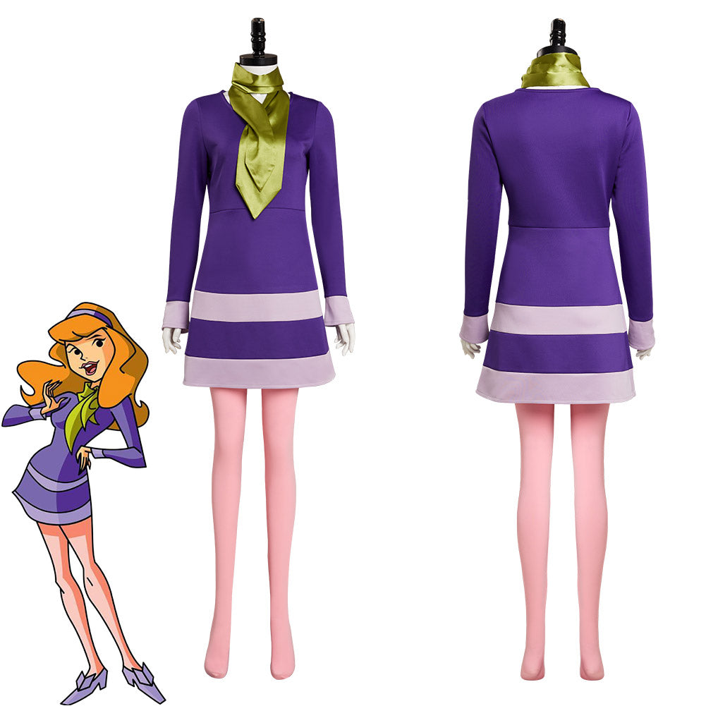 Scooby Doo! Where Are YouCostume de cosplay de Daphne Blake en robe pour Halloween Carnival Suit