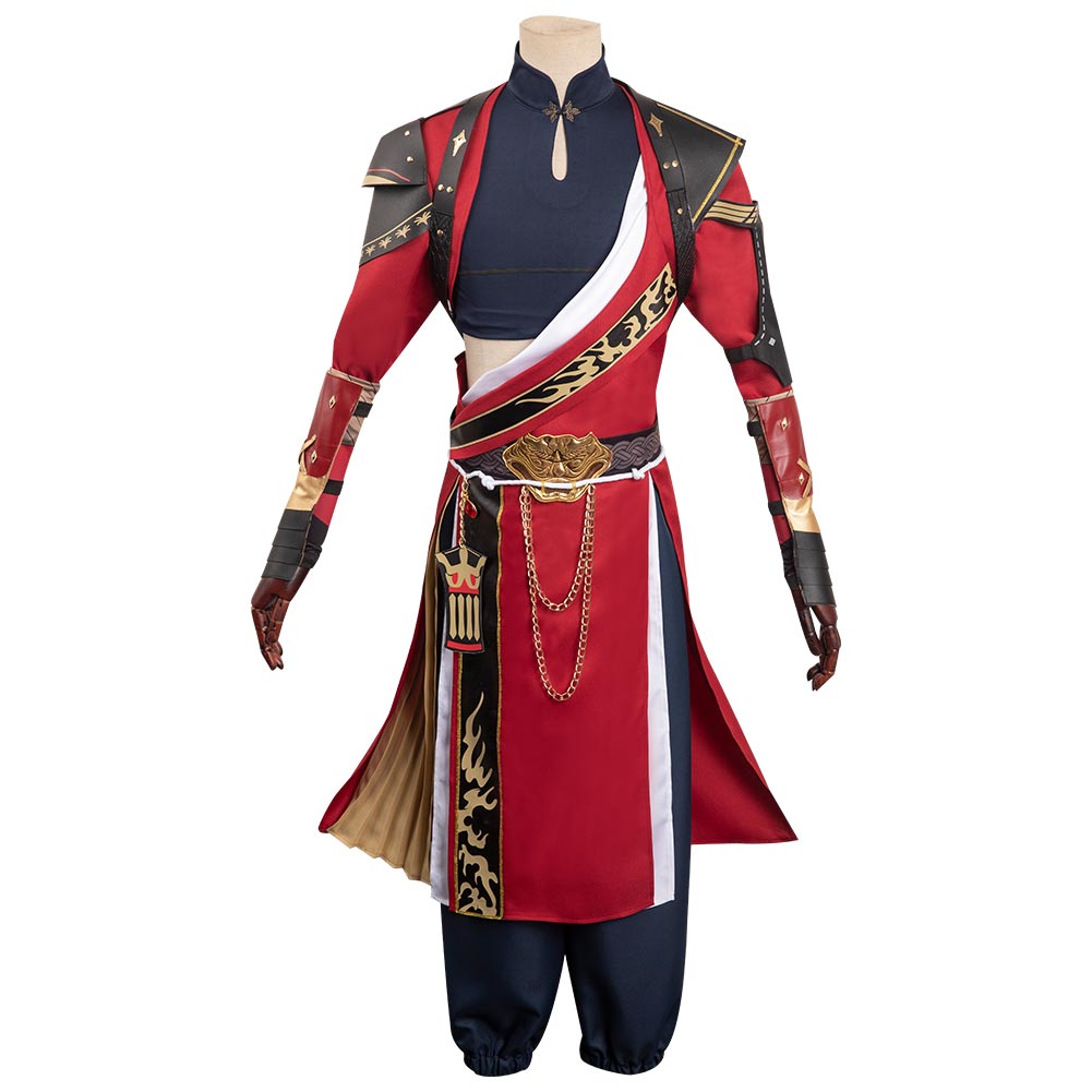 Code KitCostume de cosplay de Sun Ce avec gilet et chemise pour Halloween et carnaval