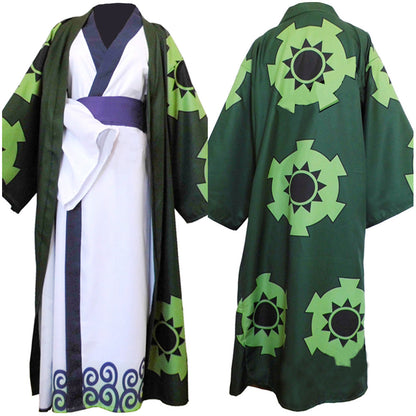 Anime One Piece Roronoa Zoro Costume de cosplay Kimono Robe Tenues