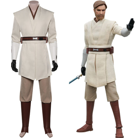 Star Wars: The Clone WarCostume de cosplay d'Obi-Wan Kenobi pour Halloween, carnaval