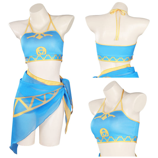 Breath of the Wild : Princesse ZeldCostume de cosplay sexy trois pièces Maillot de bain