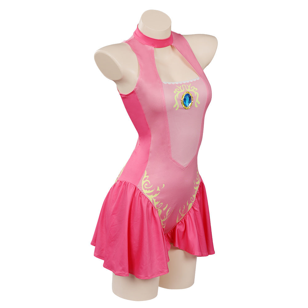 Princess PeacCostume de cosplay de maillot de bain en combinaison pour Halloween Carnival Suit