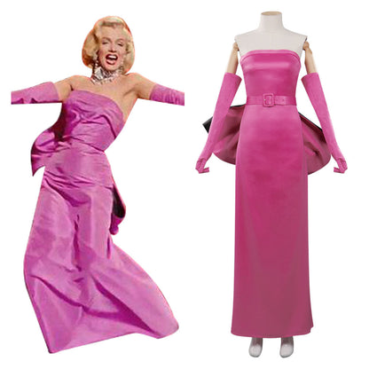 Blonde Norma JeanCostume de cosplay avec robe et gants pour Halloween, carnaval