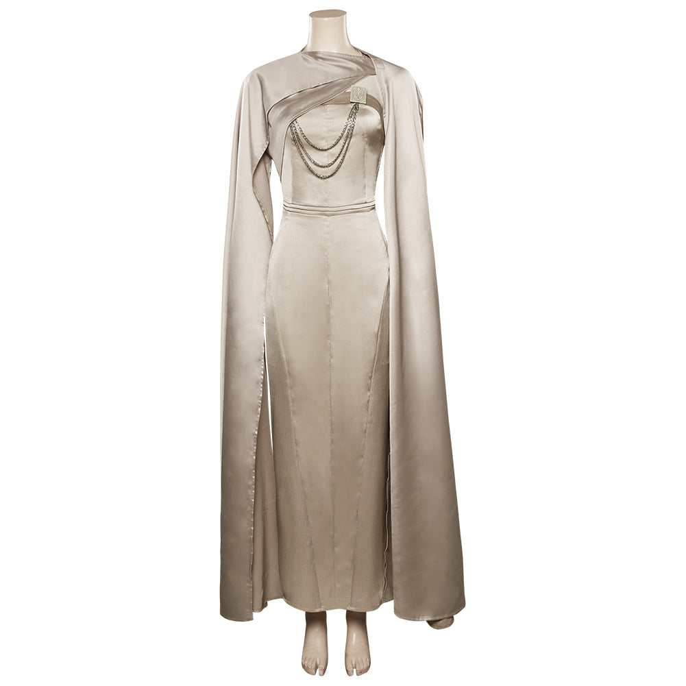 Star Wars Andor Saison Costume de cosplay de Mon Mothma avec cape pour Halloween, carnaval