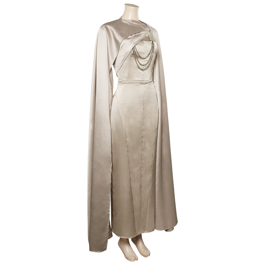 Star Wars Andor Saison Costume de cosplay de Mon Mothma avec cape pour Halloween, carnaval