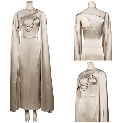 Star Wars Andor Saison Costume de cosplay de Mon Mothma avec cape pour Halloween, carnaval