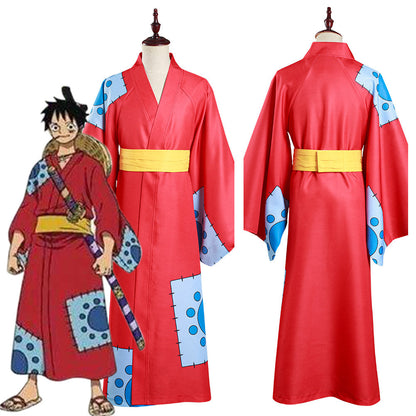 One Piece Wano Country Monkey D. Luffy Kimono Tenues Halloween Carnaval Costume de cosplay