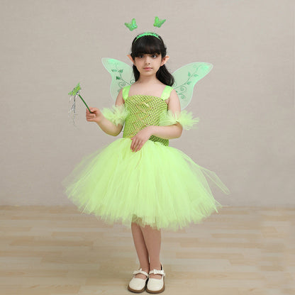 Tinker BelCostume de cosplay pour filles avec tutu, robe pour Halloween et carnaval, costume de déguisement