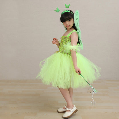 Tinker BelCostume de cosplay pour filles avec tutu, robe pour Halloween et carnaval, costume de déguisement