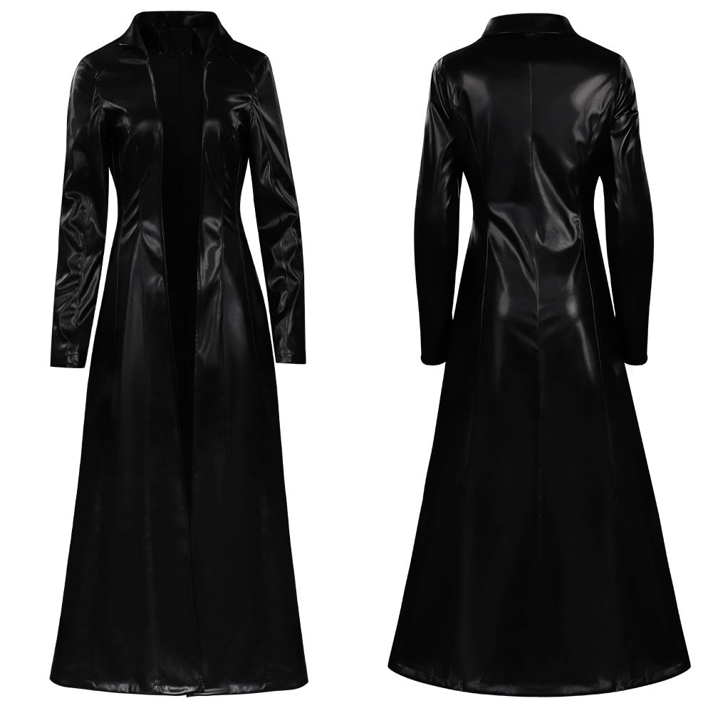 Matrix Resurrections Trinity Manteau Robe Tenues Halloween Carnaval Costume de cosplay