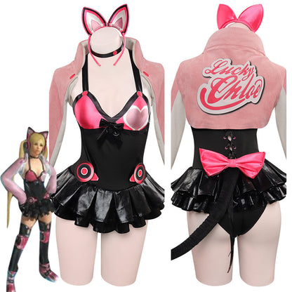 Tekken Costume de cosplay sexy de Lucky Chloe pour Halloween et carnaval, costume de déguisement