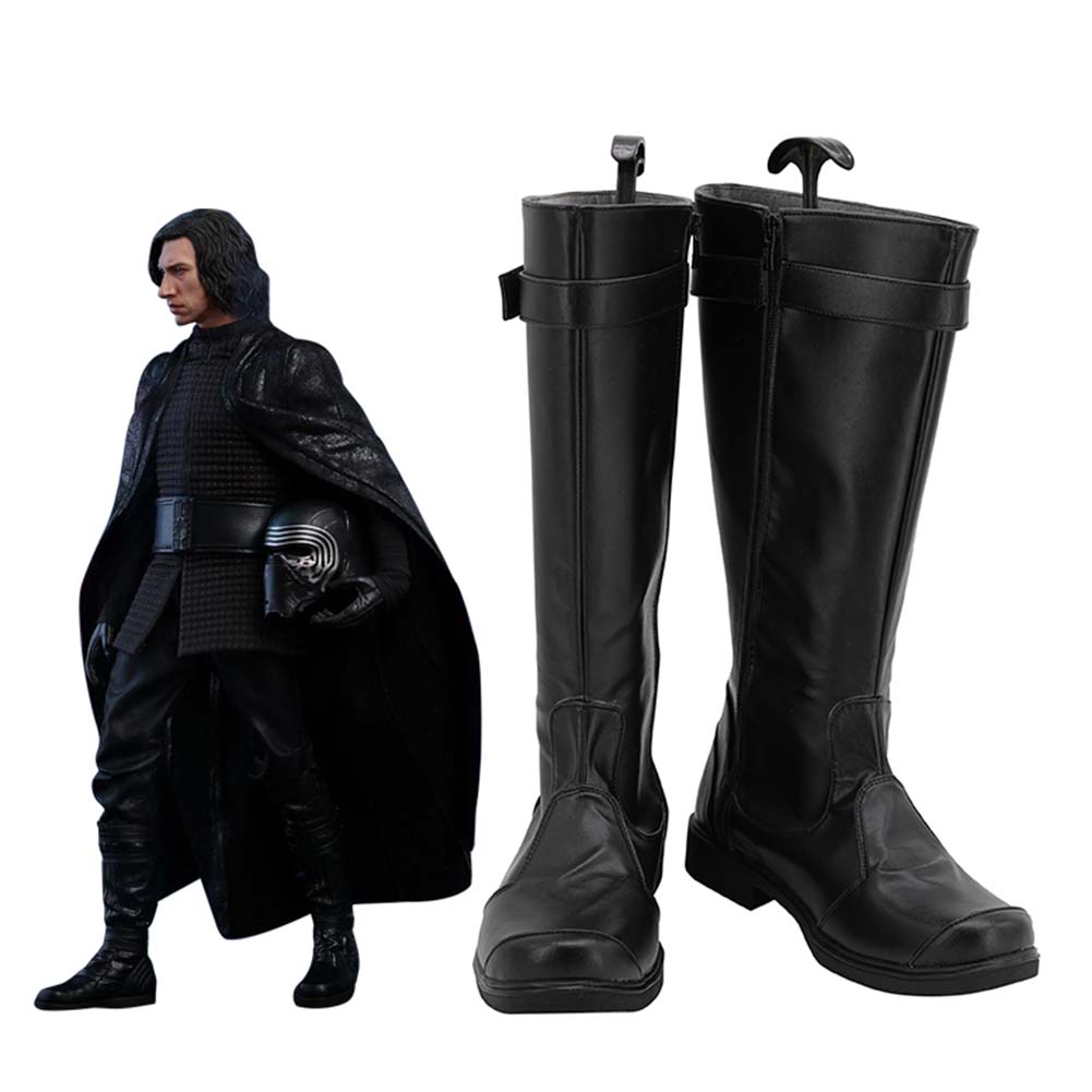 Star Wars: Les Derniers Jedi Kylo Ren Bottes Accessoire de costumes d'Halloween Chaussures de cosplay