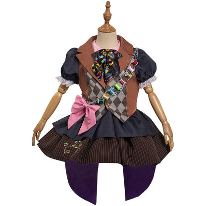 Alice au pays des merveilleCostume de cosplay du Chapelier fou Tarrant Hightopp pour enfants pour Halloween, carnaval