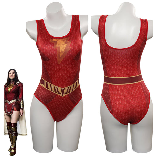 Shazam ! Fury of the GodMary Marvel Maillot de bain Costume de cosplay Manteau Tenues Halloween Carnaval Costume de fête