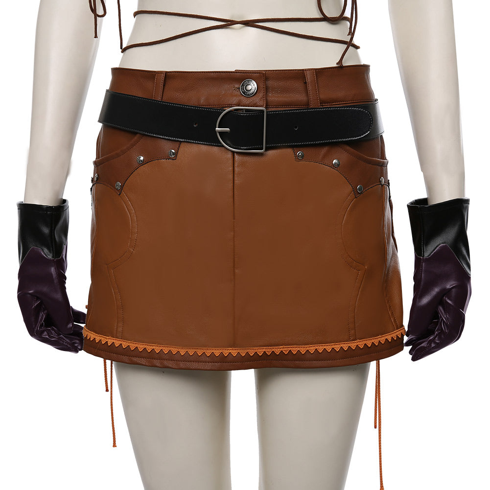 Final Fantasy VII Remake Tifa Lockhart Costume de cow-boy Halloween Carnaval Costume de cosplay