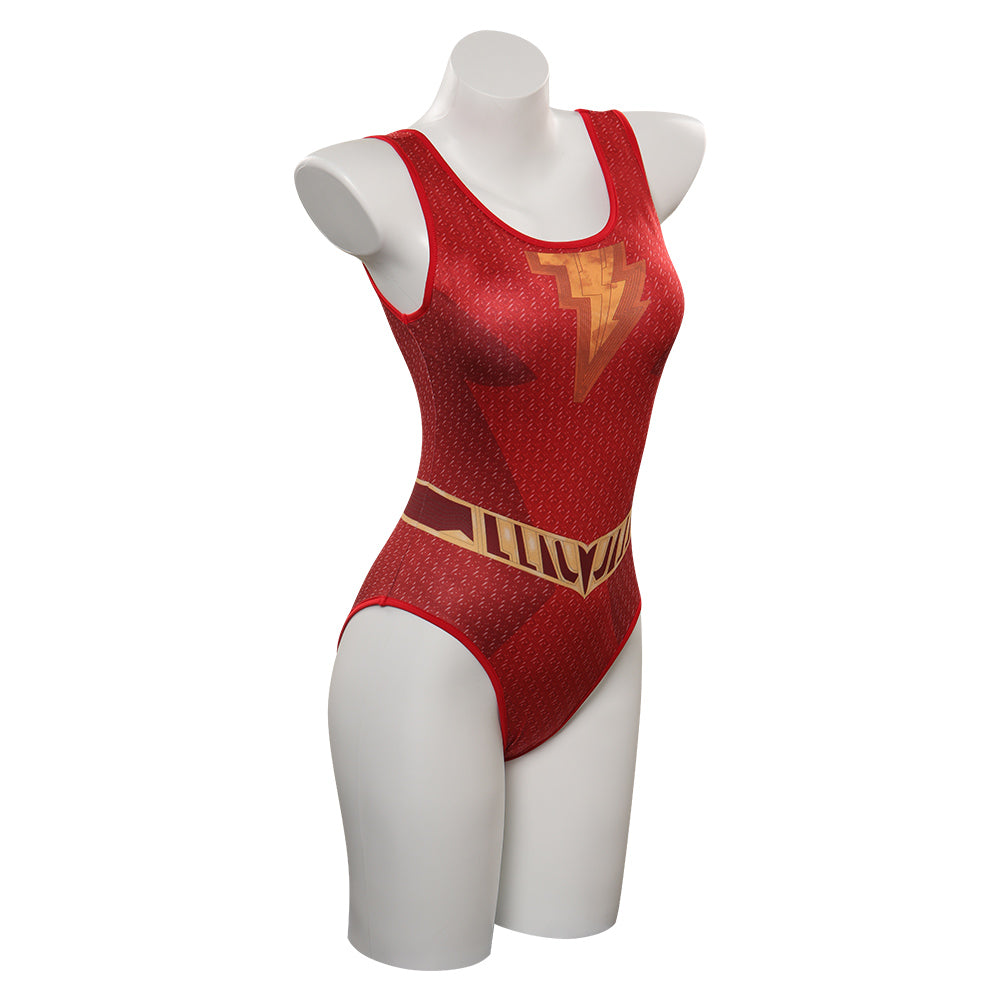 Shazam ! Fury of the GodMary Marvel Maillot de bain Costume de cosplay Manteau Tenues Halloween Carnaval Costume de fête