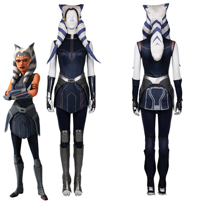 Star Wars : The Clone Wars Saison Ahsoka Tano Tenue Halloween Carnival Suit Costume de cosplay