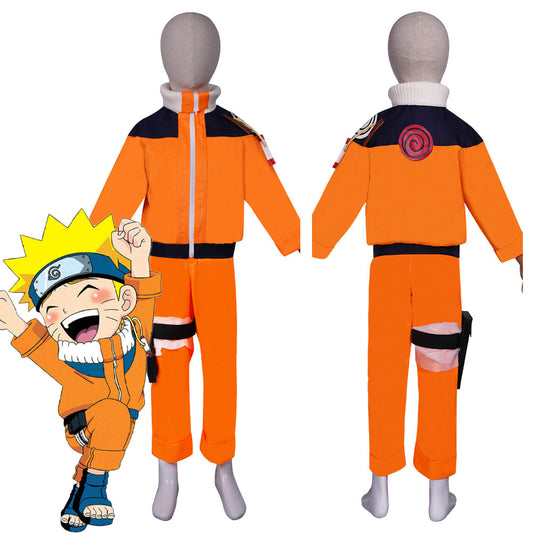 NARUTO Naruto Uzumaki Enfants Haut Pantalon Tenue Halloween Carnival Suit Costume de cosplay