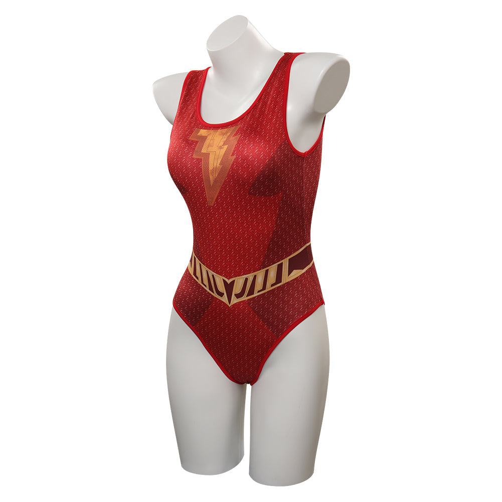 Shazam ! Fury of the GodMary Marvel Maillot de bain Costume de cosplay Manteau Tenues Halloween Carnaval Costume de fête