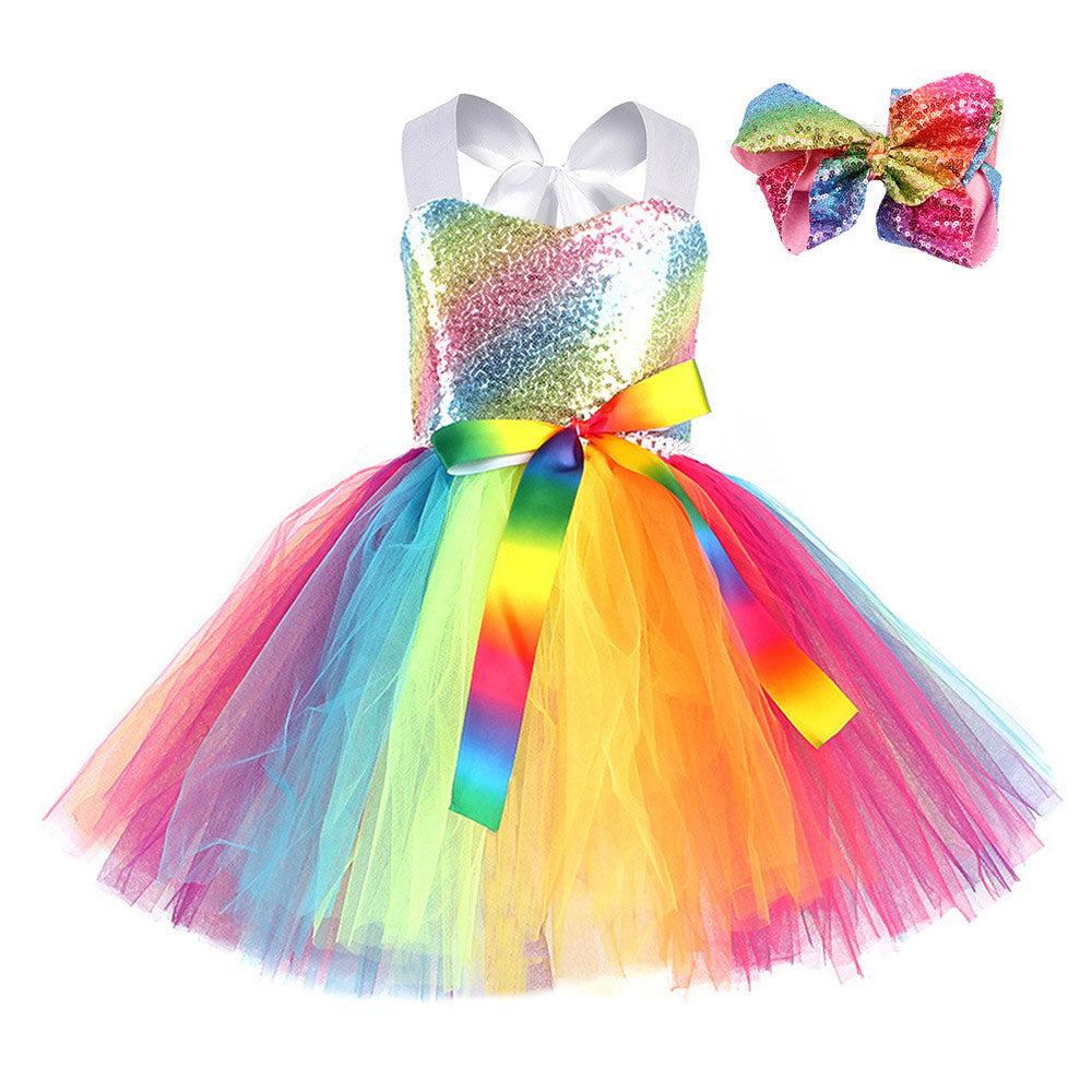 Costume de cosplay Arc-en-ciel pour filles Tenues Halloween Carnaval Costume de fête de déguisement