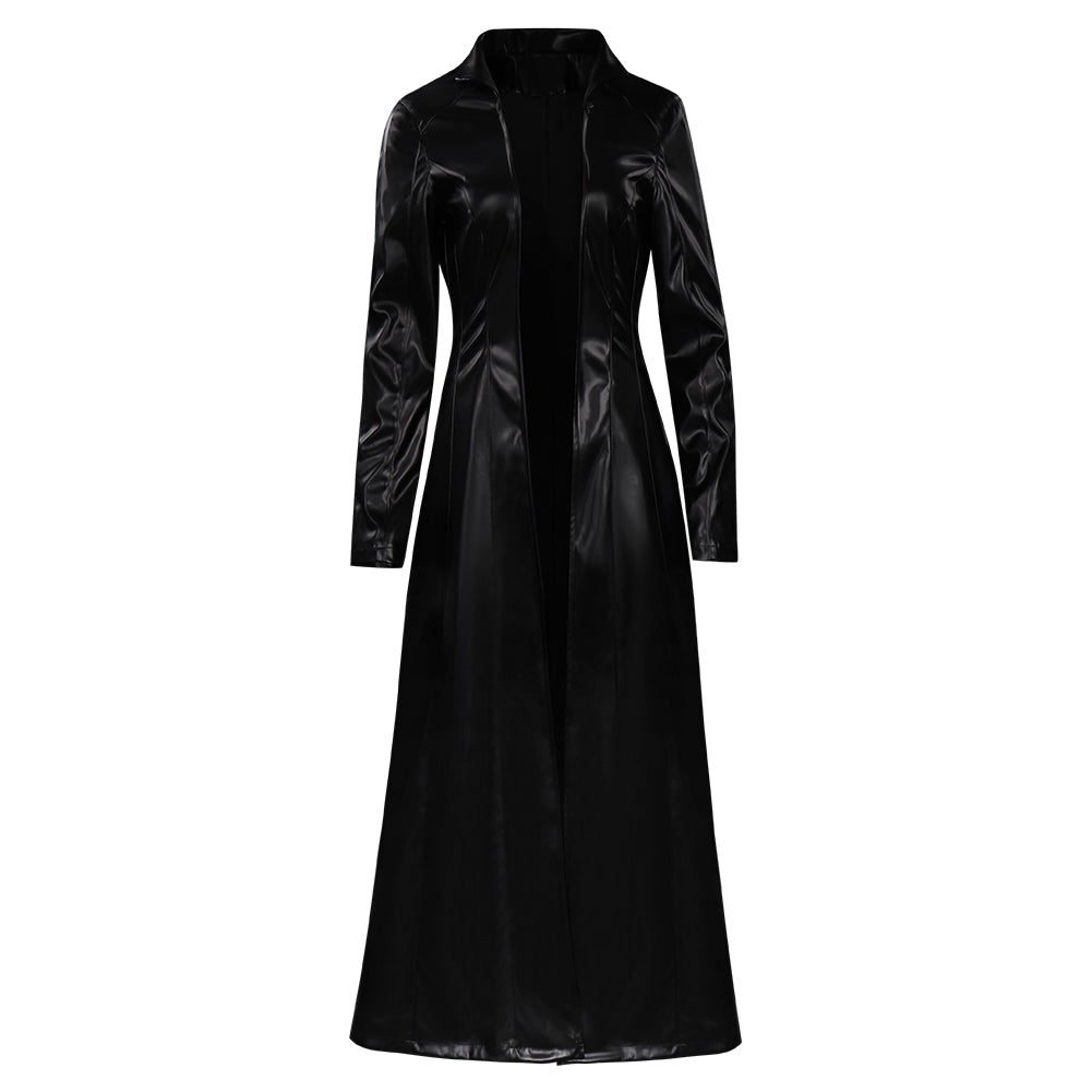 Matrix Resurrections Trinity Manteau Robe Tenues Halloween Carnaval Costume de cosplay