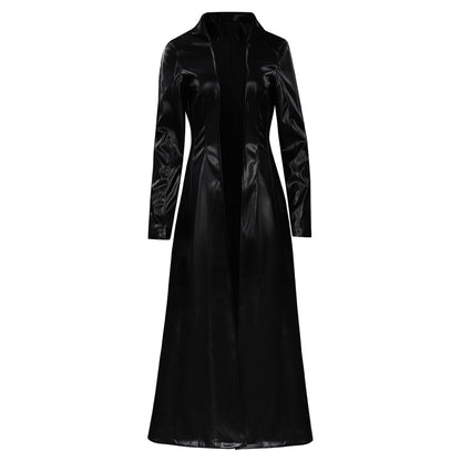 Matrix Resurrections Trinity Manteau Robe Tenues Halloween Carnaval Costume de cosplay