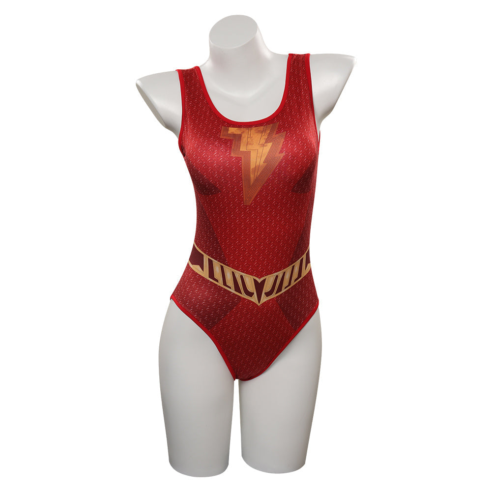 Shazam ! Fury of the GodMary Marvel Maillot de bain Costume de cosplay Manteau Tenues Halloween Carnaval Costume de fête