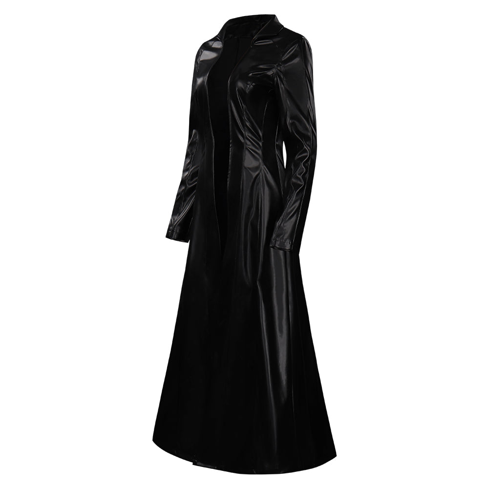 Matrix Resurrections Trinity Manteau Robe Tenues Halloween Carnaval Costume de cosplay